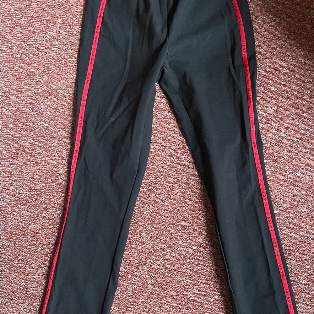 rag & bone Black Joggers with Bold Red Accents